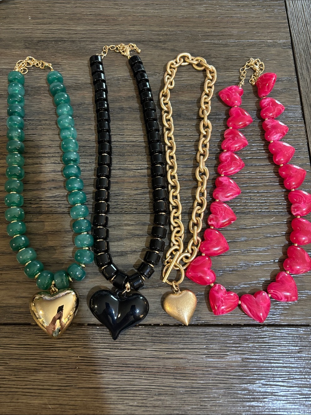 Gold Heart Toggle Chain Necklace - Women Jewelry